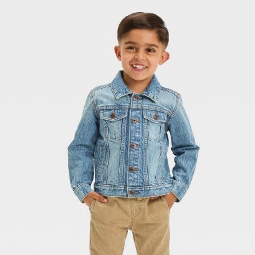 OshKosh B'gosh Toddler Boys' Denim Jacket - Blue 12M: Cotton, Front Button Down, Collared, 2 Pockets, Machine Washable