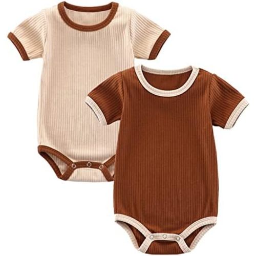 Jimonda Baby Bodysuit, Baby Girls Boys Romper,Gender Neutral Baby Clothes, Organic Cotton,Pack of 2