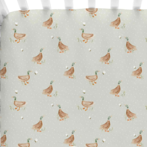 Lucky Ducky Crib Sheet
