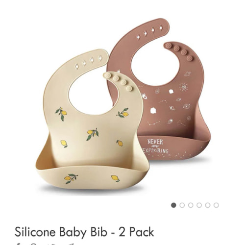 Silicone Baby Bib - 2 Pack