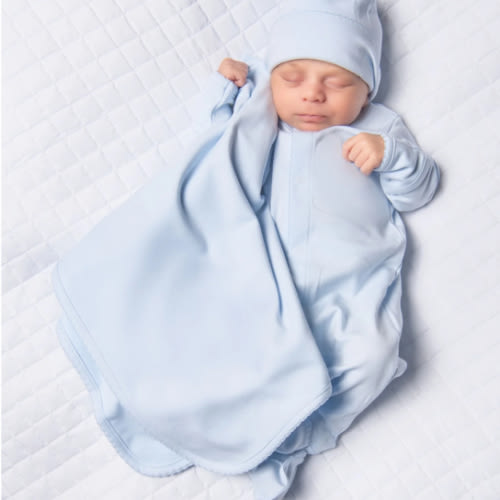 Essentials Solid Blue Receiving Blanket