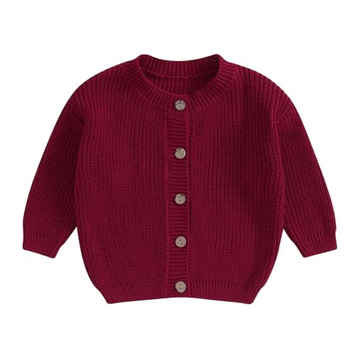 Newborn Baby Girl Boy Cute Long Sleeve Button Up Cardigan Toddler Knit Sweater Infant Fall Winter Clothes