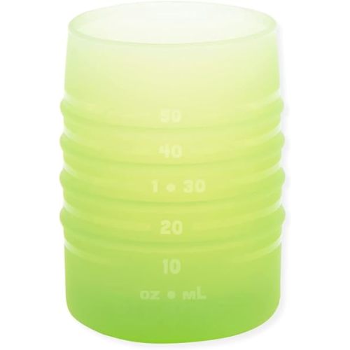 Bumkins Baby and Toddler Cups, Sip Cup, Spill Proof Training Drinking for Babies Ages 4 Months to Hold, Tip Proof, Platinum Silicone Starter Cup, First Year Learning Supplies, Holds 2oz, Sage Green