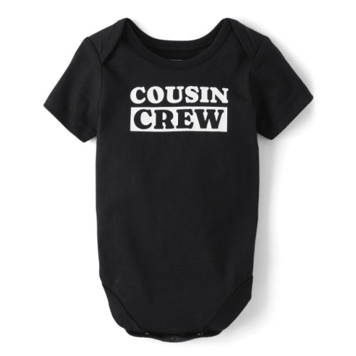 Baby Cousin Crew Graphic Bodysuit - Black
