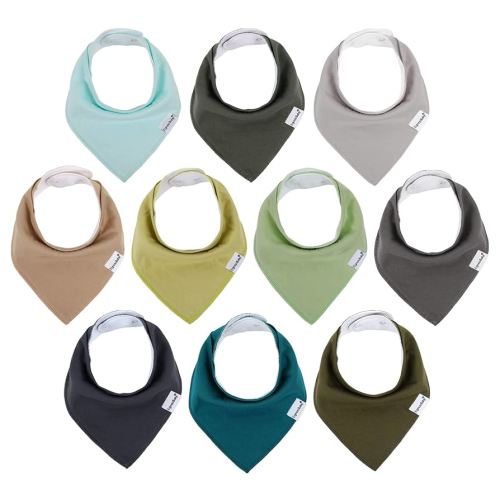 Baby Bandana Drool Bibs for Boys and Girls,Super Soft Unisex 10 Pack Absorbent Cotton Organic Bib Set for Teething and Drooling