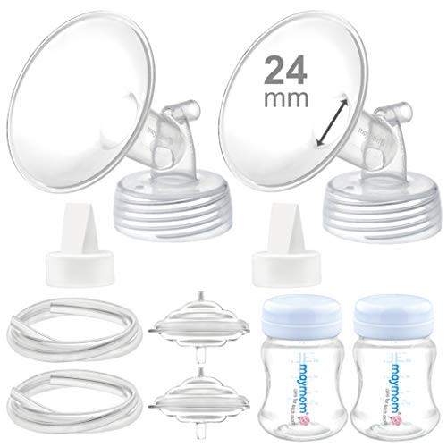 Maymom Pump Parts Compatible with Spectra S2 Spectra S1 Replacement Kit for Spectra Pump Parts 24 mm Flange Duckbill Valve Tube Bottle Backflow Protector, Not Original Spectra S2 Accessories