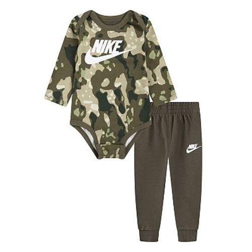 Baby Boys Nike Camo Long Sleeve Bodysuit and Sweatpants Set