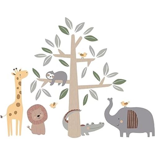 Lambs & Ivy Jungle Story Safari Elephant/Tree Nursery Wall Decals/Stickers