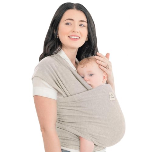 KeaBabies Baby Wrap Carrier - All in 1 Original Baby Carrier Newborn to Toddler Sling, Easy to Wear, Hands Free Bonding, Lightweight, Breathable Infant Wraps (Stone Gray)