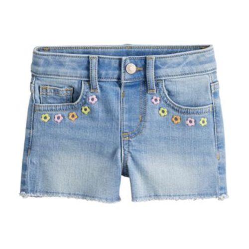 Girls 4-12 Jumping Beans® Mid-Rise Embellished Denim Shorts