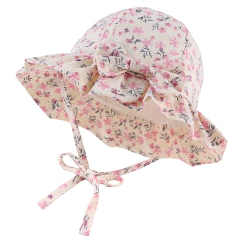 JANGANNSA Bow Baby Girls Summer Hat Flower Toddler Girls Sun Hat Cotton Breathable Infant Hat