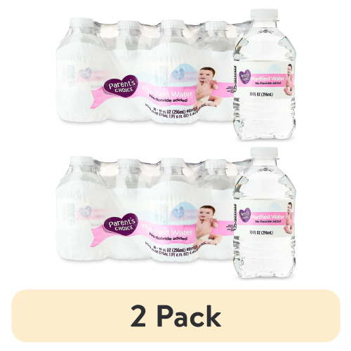 (2 pack) Parent's Choice Purified Water, 10oz, 15 Pack Bottles