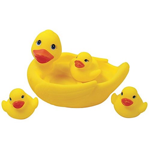 Playmaker Toys Rubber Duck Family Set of 4 Baby Bath Toys