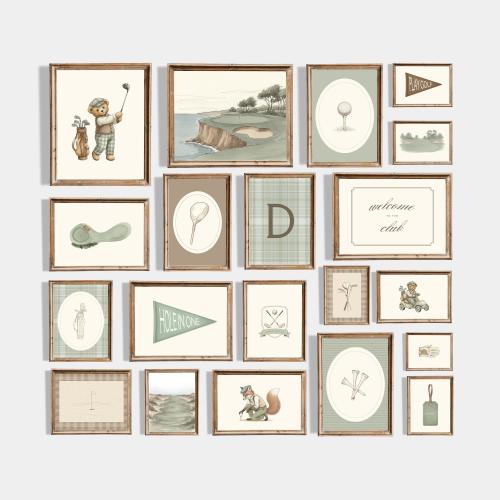 150+ Vintage Golf Nursery Prints | Sports Nursery | Vintage Teddy Bear | Printable Golf Art | Boys Nursery Download | Country Club Decor