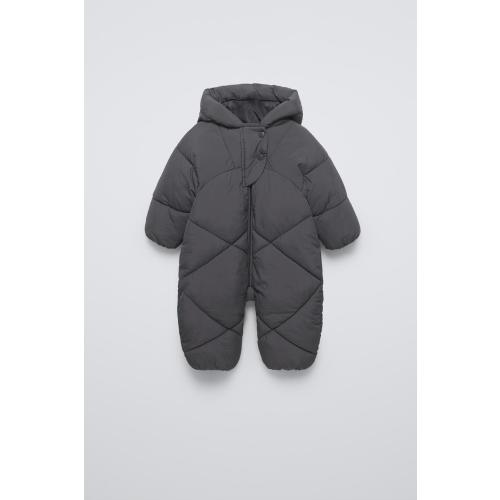 QUILTED NYLON ROMPER - Anthracite grey | ZARA United States