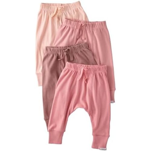 Unisex-Baby Jordan 4-Pack Jogger Pants 100% Organic Cotton Bottoms for Boys & Girls