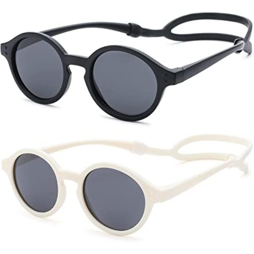COASION Baby Polarized Sunglasses with Strap Adjustable TPEE Flexible Frame for Toddler Girls Boys Age 0-36 Months