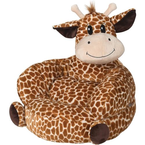 Trend Lab Giraffe Toddler Chair Plush Character Kids Chair Comfy Furniture Pillow Chair for Boys and Girls, 21 x 19 x 19 inches