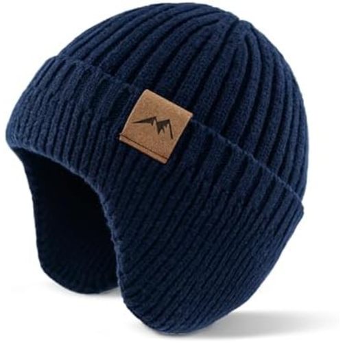 WATAME Infant Toddler Winter Hat with Earflap Thick Warm Baby Beanie Soft Knit Kids Beanies Boys Girls Hats Outdoor