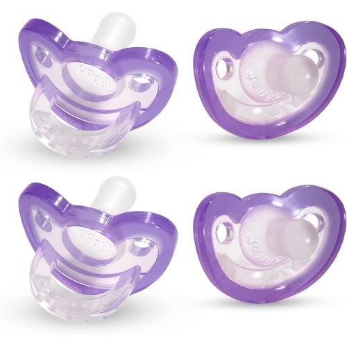 RaZbaby Jollypop Pacifier for Newborns & Up, USA Made, Natural Shaped Orthodontic Binky, Lovingly Shared in NICUs & Hospitals Worldwide, Medical-Grade 100% BPA-Free - 0-3 Months, 4 Pack - Lavender