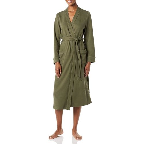 Amazon Essentials Women's Lightweight Waffle Full-Length Robe (Available in Plus Size)