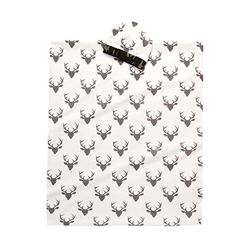 Soft Cotton Newborn Baby Swaddle Receiving Blanket Deer Printed Bath Towel with Hat Sets