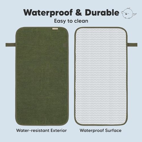 Portable Diaper Changing Pad - Waterproof Foldable Baby Changing Mat - Travel Diaper Change Mat - Lightweight Changing Pads for Baby - Baby Changer - Machine Washable (Olive Green)