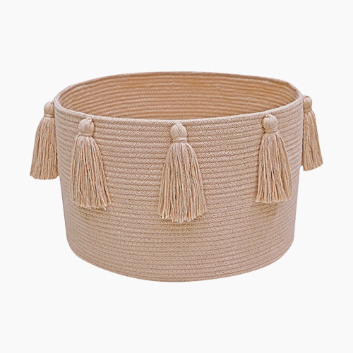 Lorena Canals Cotton Tassel Basket - Rose