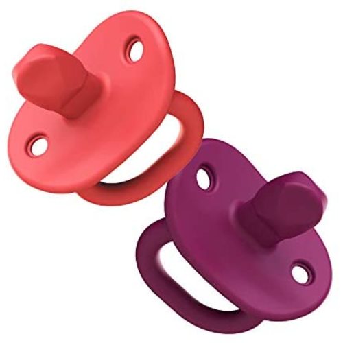 Boon Jewl Orthodontic Silicone Stage 2 Pacifier, Pink, (Pack of 2)