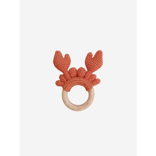 COLORED ORGANICS Crab Crocheted Rattle Teether