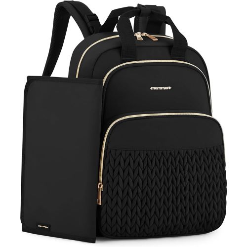 mommore Large Quilted Diaper Bag Backpack for Boys Girls