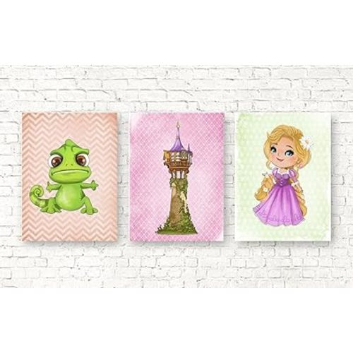 Silly Goose Gifts Rapunzel Tangled Themed Wall Art Prints Decor Decoration Room Home No Frames Poster (Castle)
