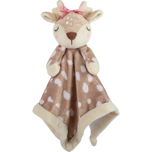Baby Essentials Minky Animal Lovey Snuggler Blanket with Plush Deer – Soft Security Blanket for Babies, Toddlers, Boys & Girls, Gender Neutral (Freckled Fawn)