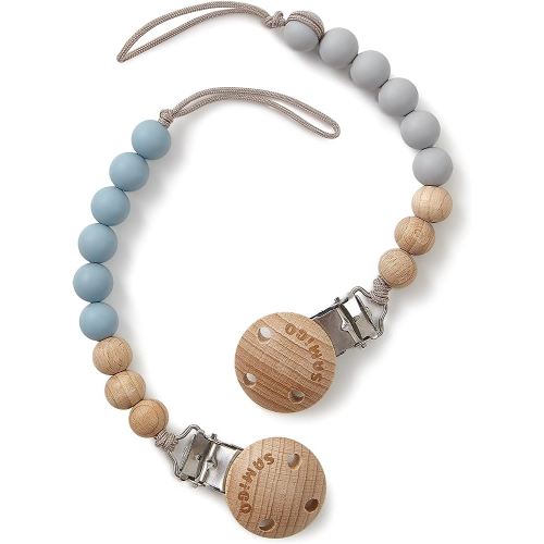 SAMiGO Pacifier Clips for Baby Boys Pacifier Holders Silicone Paci Binky Clips - 2 Pack