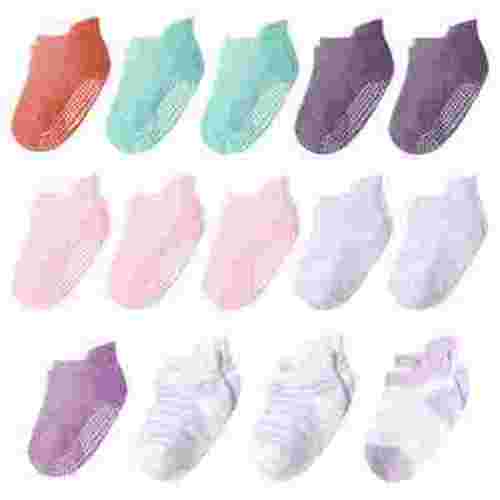 14-Pack Non Slip Infant Baby Girl Socks with Grips 0-6 6-12 Months
