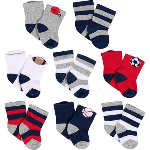 Gerber Unisex Baby 8-Pair Wiggle-Proof Sock