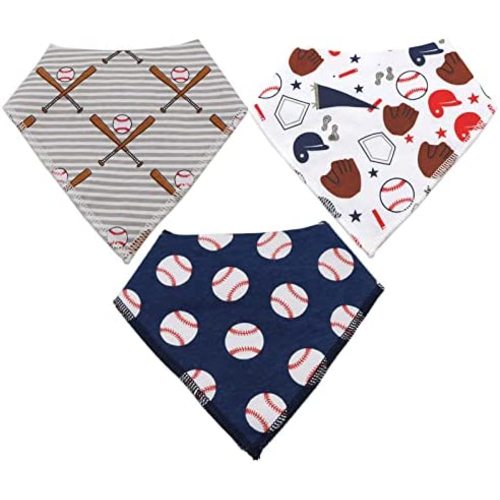 3-Pack Baby Bandana Drool Bibs for Boys Girls Organic Cotton Newborn bibs, Toddler Bibs for Drooling and Teething