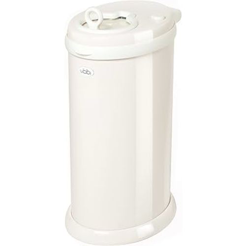 Ubbi Steel Diaper Pail, Odor Locking, No Special Bag Required, Award-Winning, Registry Must-Have, Ivory