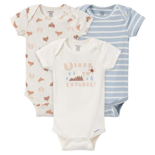3-Pack Baby Boys Woodland Critters Onesies® Bodysuits