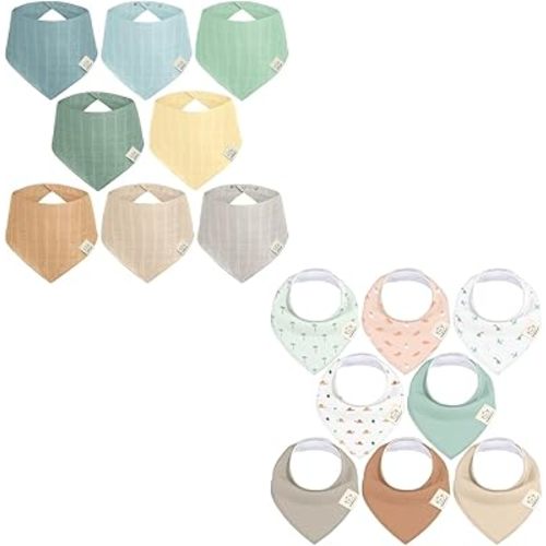 Muslin Bibs & Bandana Drool Bibs (8-Pack of Each)