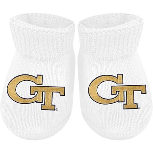 Creative Knitwear College Baby Bootie Sock - Team Logo, Multiple Colors, for Boys & Girls (Newborn - 6 Months)