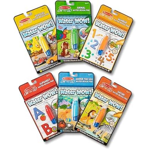 Melissa & Doug Water Wow! - Water Reveal Pad Bundle - Animals, Alphabet, Numbers and More - FSC Certified