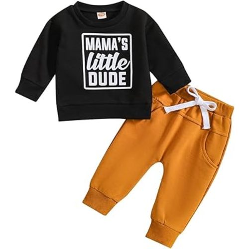 Infant Toddler Baby Boy Long Sleeve Shirt Casual Pants Sweatpants Set Spring Fall Clothes Set 2Pcs Outfits Set