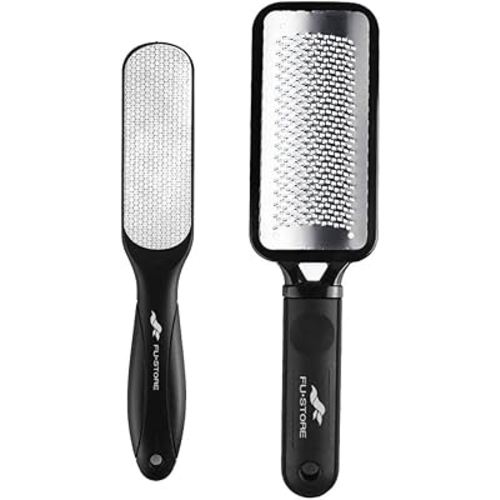 Fu Store 2 Pack Foot Files Callus Remover Stainless Steel Foot Rasp and Dual Sided Feet File Professional Scrubber Pedicure Tools Premium for Feet Care Remove Hard Skin