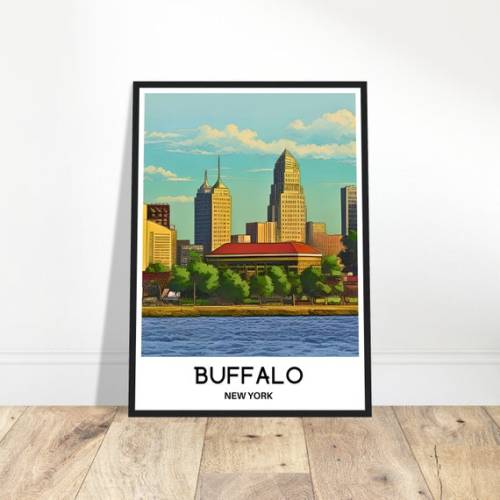 Buffalo Travel Print Buffalo Poster American Art Print America Lover Gift Wall Hanging Art Buffalo City Illustration Home Office Decor - Etsy
