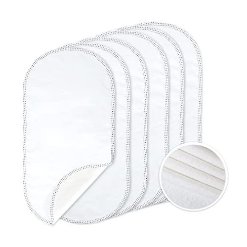 TILLYOU Changing Pad Liners 6PK - Waterproof Flannel Cotton, 27" x 13" - Perfect for Baby Diaper Changing Needs, White - 27x13 Inch (Pack of 6)