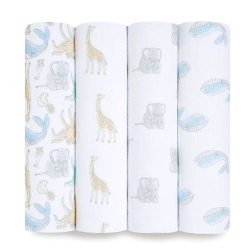 Aden + Anais Swaddle Swaddle Wrap Natural History - 4pk