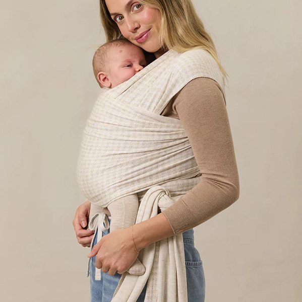 Solly Baby Cream Houndstooth Wrap