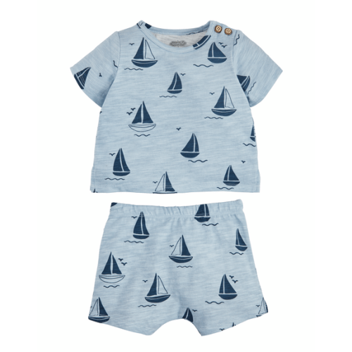 Sailboat Baby Short Set – Perfect for 3-6M Babies | Mud Pie