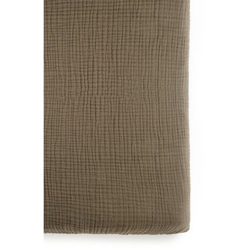 Oilo Organic Cotton Muslin Crib Sheet, Bark
